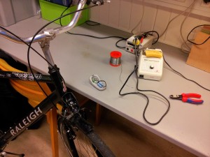 Cykel i elektronik-værkstedet